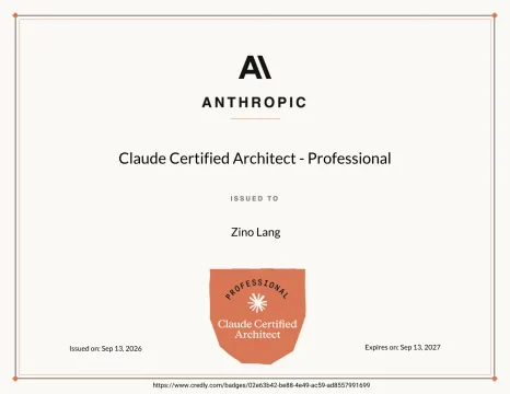 Zertifikat Claude Certified Architect – Professional von Anthropic